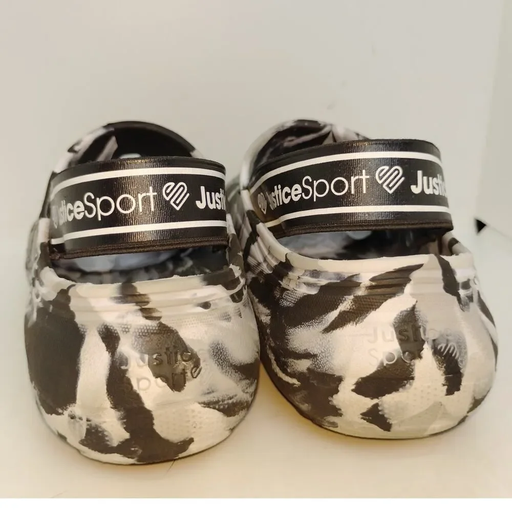 Justice Sport Boys Camo Clogs - Black & Gray - Size 13Y